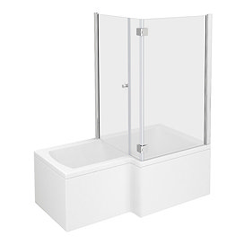 Milan RH Shower Bath Enclosure 1500mm inc. Hinged Screen + Panel Large Image