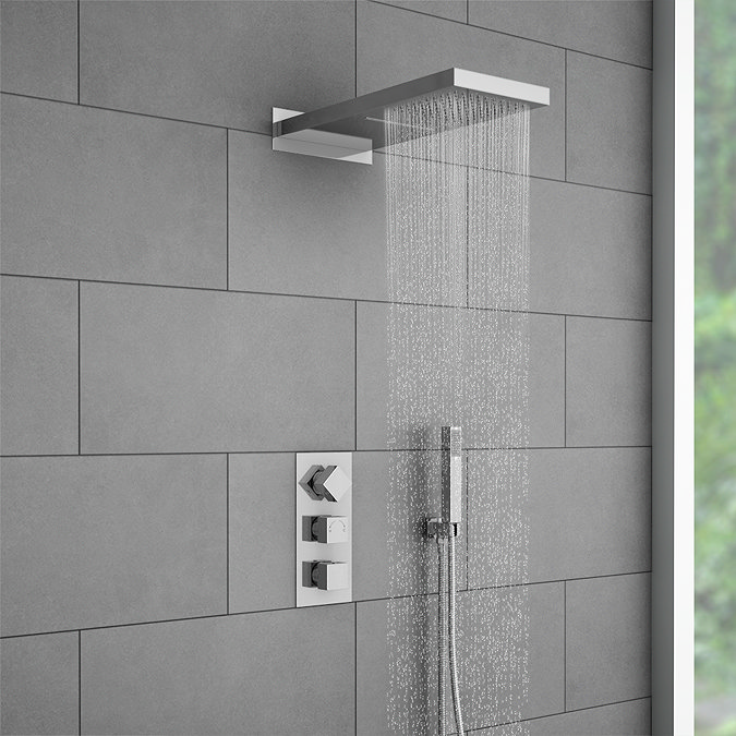 Milan Shower Pack (Rainfall / Waterfall Shower Head, Outlet Elbow w. Parking Bracket + Handset)