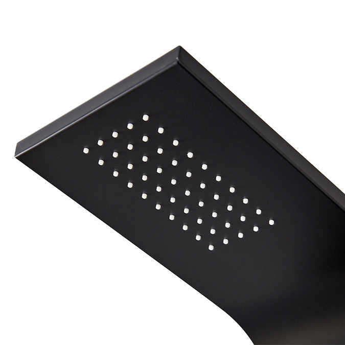 Milan Shower Towel Panel - Matt Black (Thermostatic)  Feature Large Image