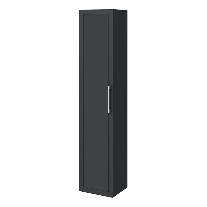 Milan Soft Black Framed 300mm Wide Wall Hung Tall Storage Unit