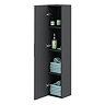 Milan Soft Black Framed 300mm Wide Wall Hung Tall Storage Unit