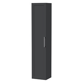 Milan Soft Black Framed 300mm Wide Wall Hung Tall Storage Unit