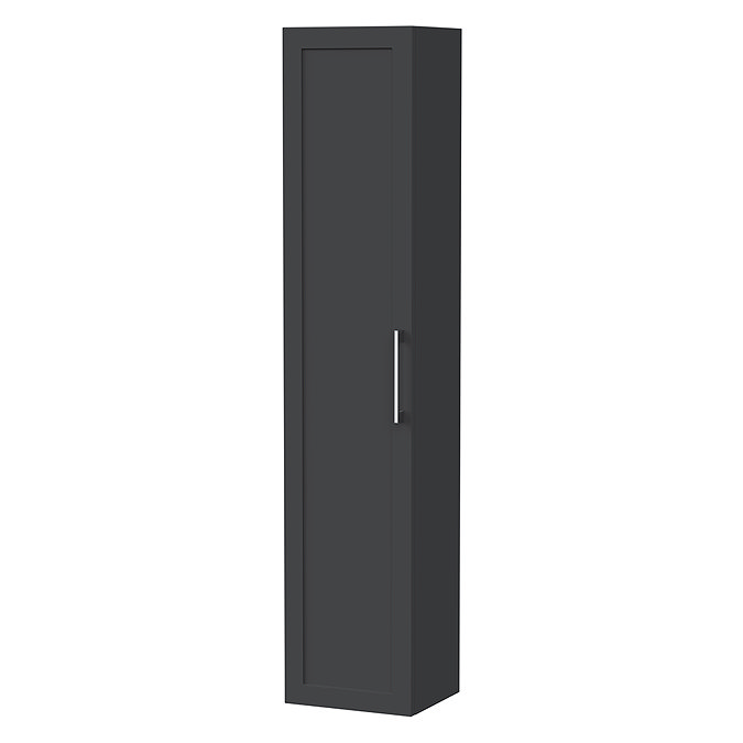Milan Soft Black Framed 300mm Wide Wall Hung Tall Storage Unit