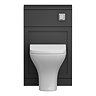 Milan Soft Black Framed 500mm WC Unit with Cistern, Chrome Flush + Modern Pan