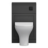 Milan Soft Black Framed 500mm WC Unit with Cistern, Matt Black Flush + Modern Pan