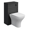 Milan Soft Black Framed 500mm WC Unit with Cistern, Matt Black Flush + Modern Pan