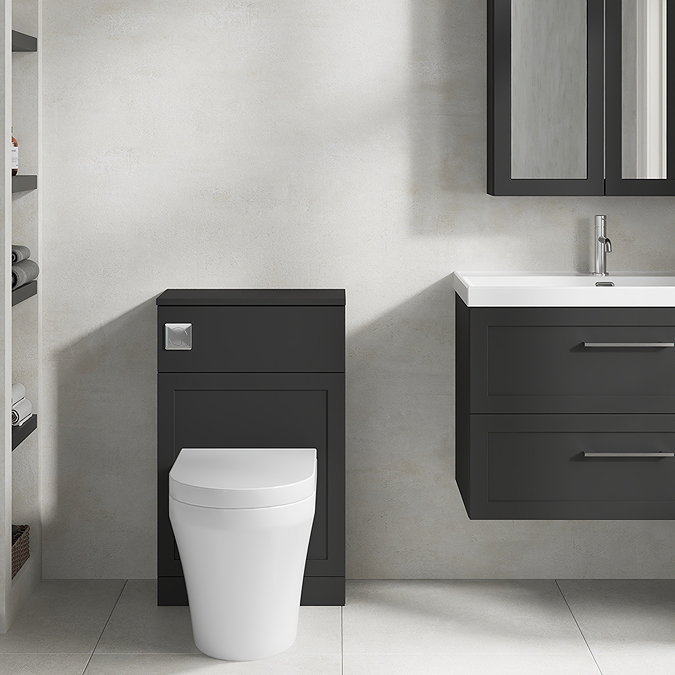 Milan Soft Black Framed 500mm Wide WC Unit