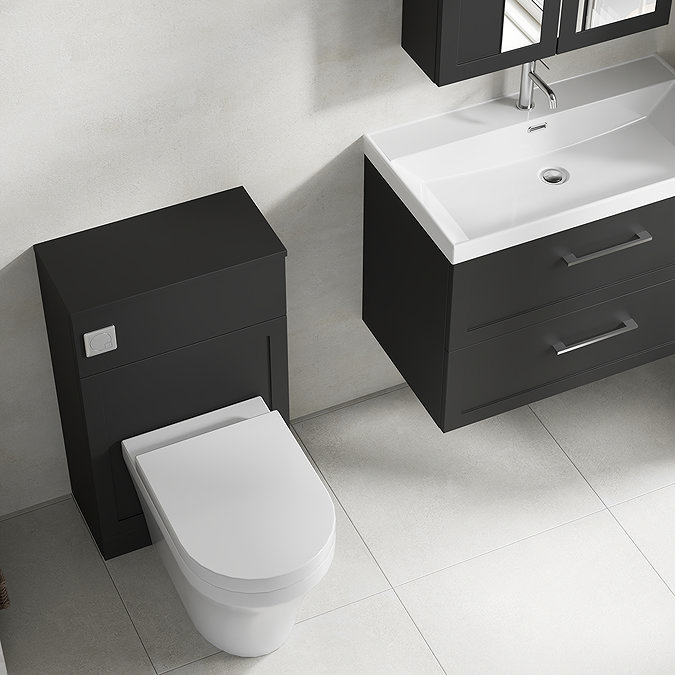Milan Soft Black Framed 500mm Wide WC Unit