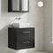 Milan Soft Black Framed 600mm Wall Hung 2-Drawer Countertop Vanity Unit