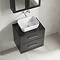 Milan Soft Black Framed 600mm Wall Hung 2-Drawer Countertop Vanity Unit