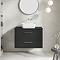 Milan Soft Black Framed 800mm Wall Hung 2-Drawer Countertop Vanity Unit