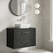 Milan Soft Black Framed 800mm Wall Hung 2-Drawer Countertop Vanity Unit