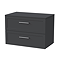 Milan Soft Black 800mm Wall Hung 2-Drawer Countertop Vanity Unit