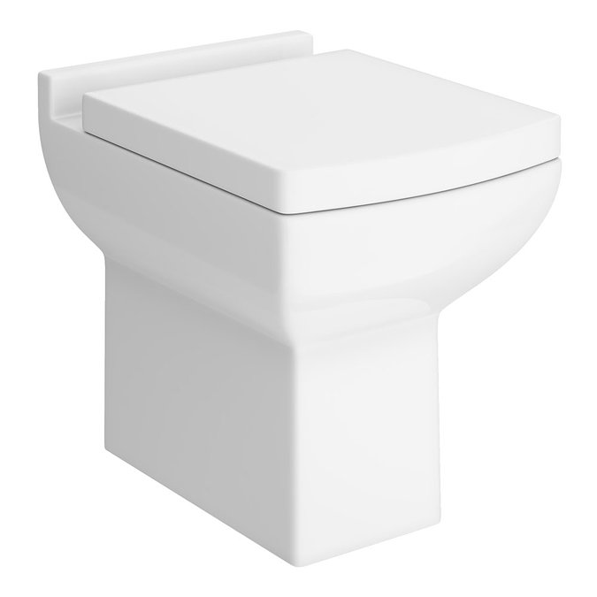 Milan Square Back To Wall Toilet + Soft Close Seat Large Image