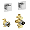 Milan Square Concealed Individual Diverter, Thermostatic Control Valve with Handset + 300mm Shower Head