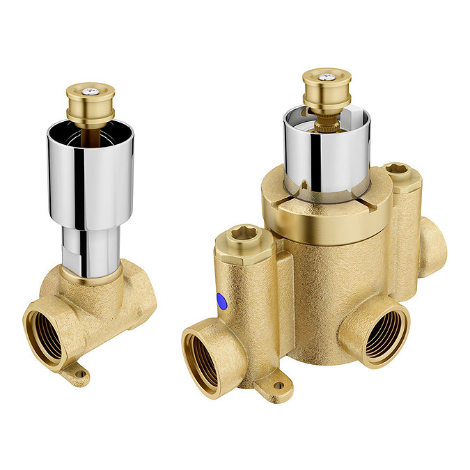 Milan Square Concealed Individual Diverter + Thermostatic Control Valve with Handset + 300mm Shower