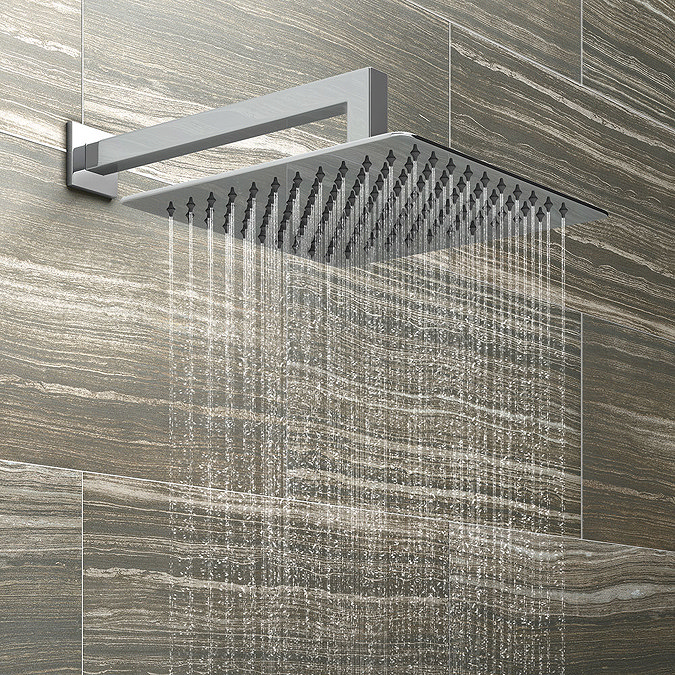 Milan Square Concealed Individual Diverter + Thermostatic Control Valve with Handset + 300mm Shower 