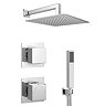 Milan Square Concealed Individual Diverter + Thermostatic Control Valve with Handset + 300mm Shower Head  Standard Large Image