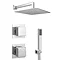 Milan Square Concealed Individual Diverter + Thermostatic Control Valve with Handset + 300mm Shower Head Standard Large Image