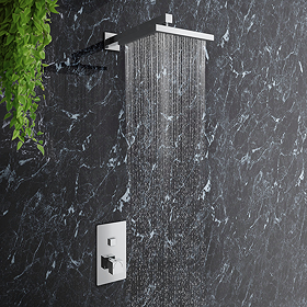 Milan Square Concealed Push-Button Valve + Rainfall Shower Head
