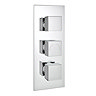 Milan Square Concealed Triple Shower Valve with Fixed Head & 4 Body Jets - Chrome Feature Large Imag