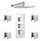Milan Square Concealed Triple Shower Valve with Fixed Head & 4 Body Jets - Chrome In Bathroom Large