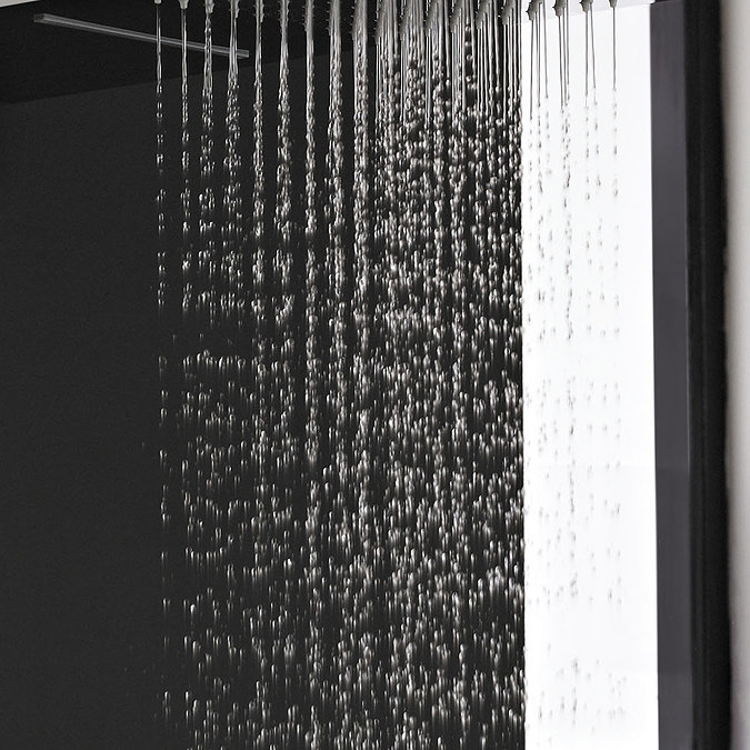 Milan Square Flat Dual Fixed Shower Head (Waterfall + Rainfall)  Profile Large Image