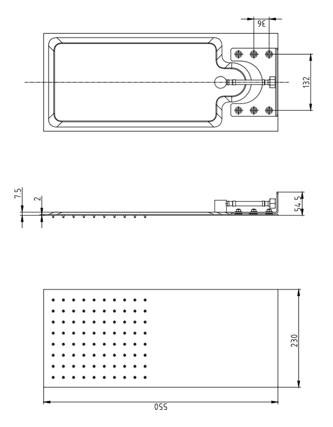 Milan Square Flat Fixed Shower Head (220 x 500mm)