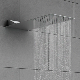 Milan Square Flat Fixed Shower Head (220 x 500mm) Large Image