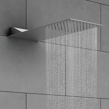 Milan Square Flat Fixed Shower Head (220 x 500mm)  Feature Large Image