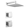 Milan Square Concealed Individual Stop Tap + Thermostatic Control Valve with 300mm Shower Head  Standard Large Image