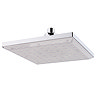 Milan 200 x 200mm Square LED Chrome Shower Head  In Bathroom Large Image