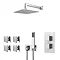 Milan Square Modern Shower System with Handset, 4 Body Jets + 200 x 200mm Shower Head Large Image