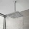 Milan Square Push-Button Ceiling Mounted Shower Pack (with Handset + Rainfall Shower Head)  Profile Large Image