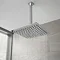 Milan Square Push-Button Ceiling Mounted Shower Pack (with Handset + Rainfall Shower Head) Profile Large Image
