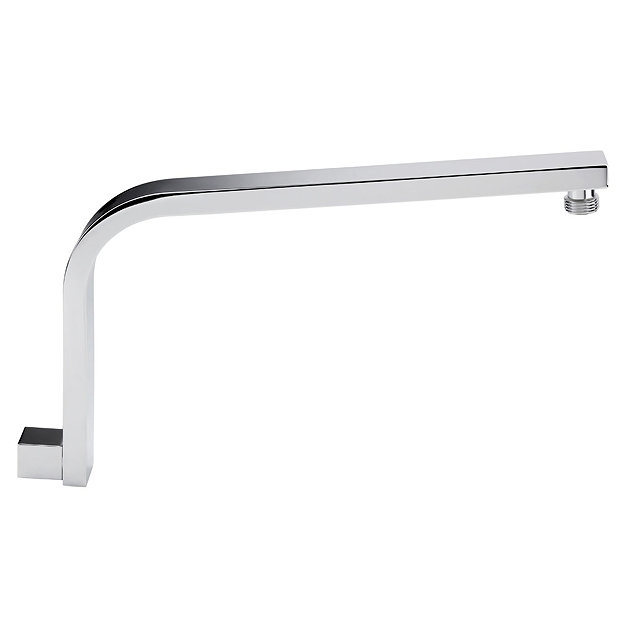 Milan Square Push-Button Concealed Shower Valve with 300x300mm Shower Head + Curved Arm  Standard La
