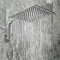 Milan Square Push-Button Concealed Shower Valve with 300x300mm Shower Head + Curved Arm In Bathroom Large Image