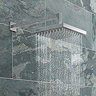 Milan Square Shower Head with Wall Mounted 90 Degree Bend Arm - 200x200mm Large Image