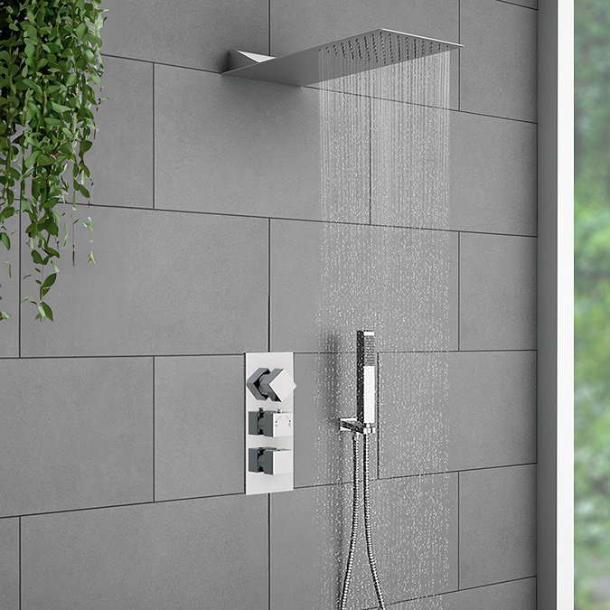 Milan Square Shower Package incl. Flat Fixed Head + Handset