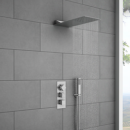 Milan Square Shower Package incl. Flat Fixed Head + Handset