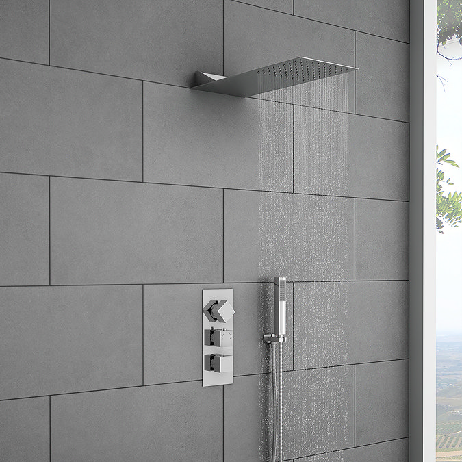 Milan Square Shower Package incl. Flat Fixed Head + Handset