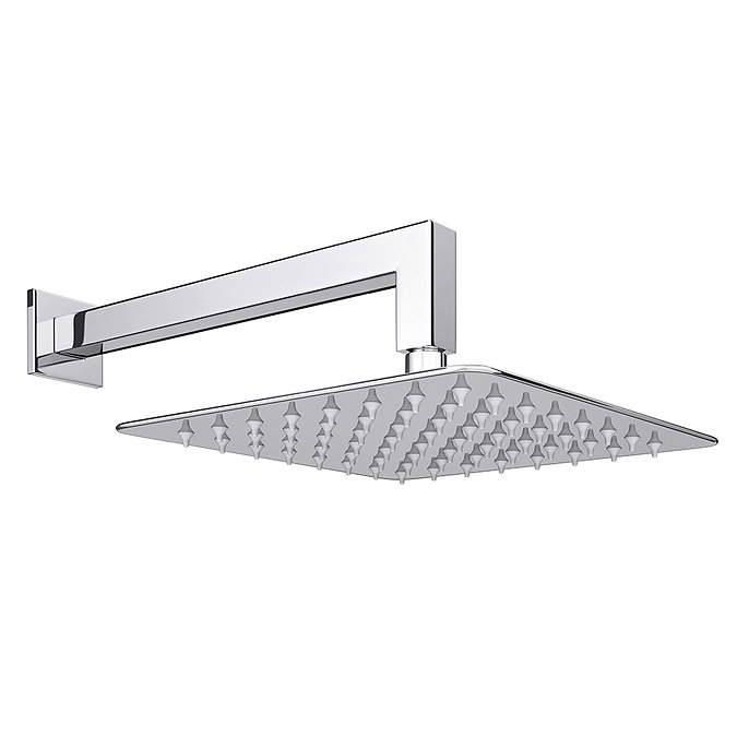 Milan Square Shower System (200mm Fixed Head, Handset + Integrated Parking Bracket) Profile Large I