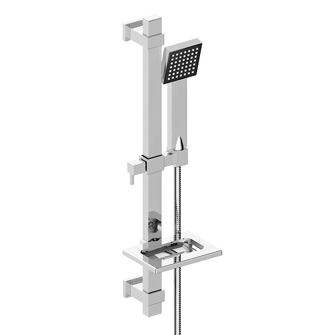 Milan Square Slide Rail Kit with Soap Dish in Chrome