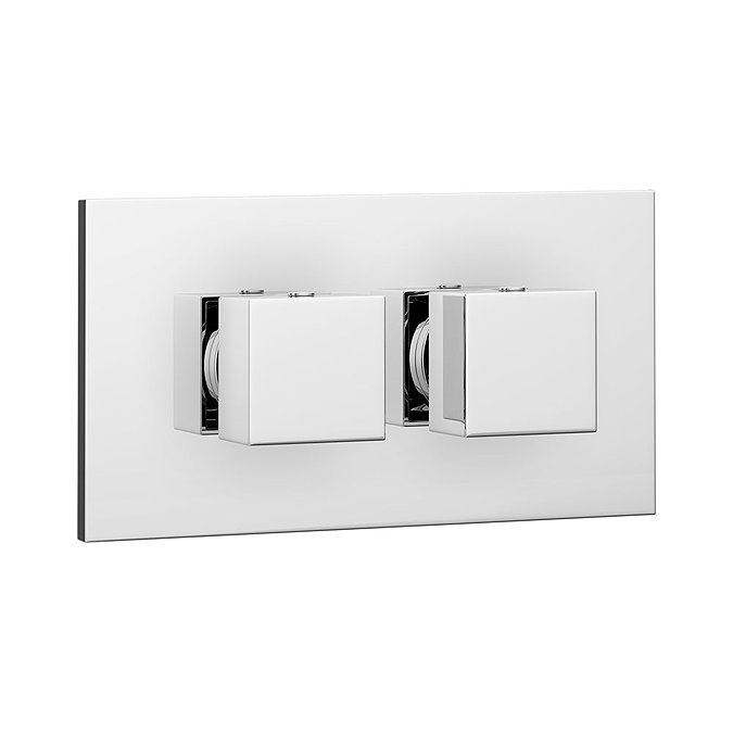 Milan Square Thermostatic 3-Way Concealed Shower Valve with Diverter - Chrome  Feature Large Image