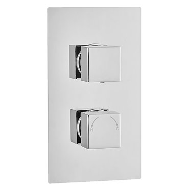 Milan Square Thermostatic 3-Way Concealed Shower Valve with Diverter - Chrome  Profile Large Image