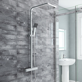 Milan Modern Thermostatic Shower - Chrome Large Image
