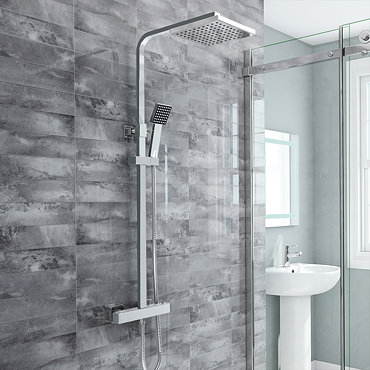 Milan Modern Thermostatic Shower - Chrome  Feature Large Image