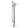 Milan Square Thermostatic Floor Mounted Freestanding Bath Shower Mixer Chrome