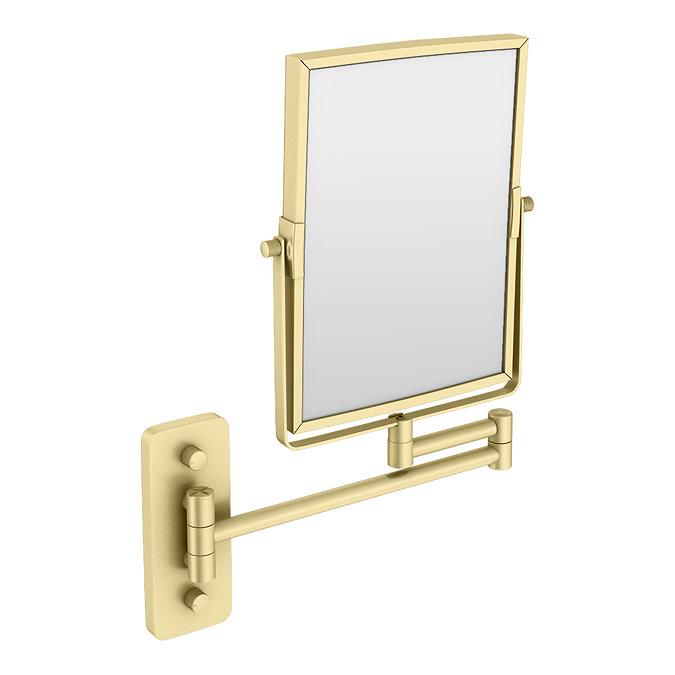 Milan Square Wall Mounted Cosmetic Mirror - Brushed Brass