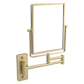 Milan Square Wall Mounted Cosmetics Mirror - Brushed Brass